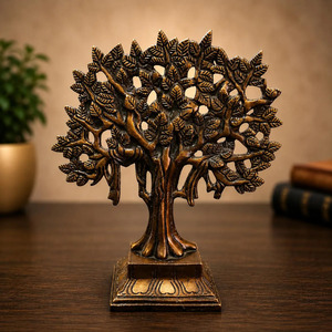 SHUBHAM - Figura Decorativa de Árbol de la Vida en Resina de Bronce, Escultura de Hojas, Centro de Mesa, Decoración del Hogar, Regalo - Product Image 6