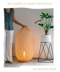 Jumbo Handwoven Bamboo Pendant Lamp Extra Large Boho Lighting Natural Wicker <b>Ceiling</b> Light Home <b>Decor</b> Supplier Manufacturer - Product Image 3
