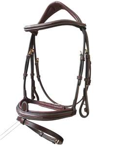 Juego de Brida de Cuero Inglés Profesional de Lujo para Caballos, con Acolchado Extra Suave, Costuras Reforzadas y Correas Ajustables para Salto - Product Image 2