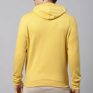 Sudadera con Capucha Amarilla para Hombre, Corte Regular, Tejido de Algodón, Estilo Casual para Otoño, Diseño con Bolsillos - Product Image 3