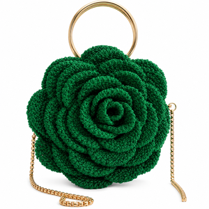 Bolsos de Lona Bohemios Hechos a Mano con Flores de Ganchillo, Bordado en Color Sólido, Color Personalizado, Cierre Abierto - Moda Femenina para Viajes - Product Image 1