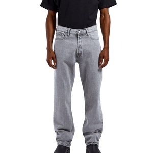 Men's Baggy <b>Jeans</b> Vintage Washed Straight Leg Denim Pants <b>Embroidered</b> Loose Fit Hip Hop Casual Trousers - Product Image 1