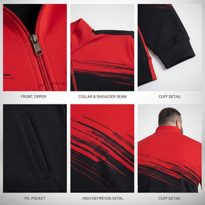 Veste de survêtement imprimée pour homme grande taille, col montant, en Spandex et Polyester, avec fermeture éclair, pour l'entraînement - Product Image 6