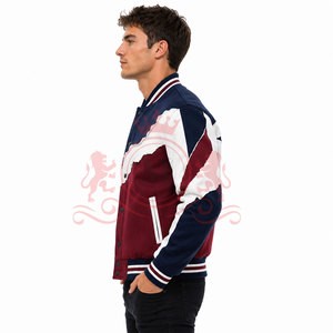 Latest Design <b>White</b> Burgundy Letterman <b>Jacket</b> Chevron Pattern Soft Fabric Modern Streetwear Style - Product Image 3
