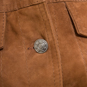 Women's Brown Suede <b>Trucker</b> <b>Jacket</b> Full Sleeve Turn-down Collar Button Closure Autumn Wear - Product Image 6