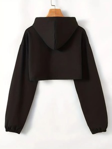 Ventes directes d'usine, sweats à capuche unisexes personnalisés pour femmes, sweat à capuche court pour l'entraînement, sweat à capuche pull-over - Product Image 2