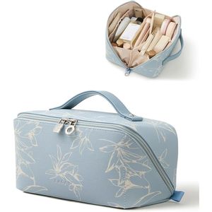 Borsa da Viaggio per Trucco da Donna di Grande Capacità, Impermeabile, Portatile, con Apertura Piatta, per Cosmetici e Articoli da Toeletta - Product Image 1