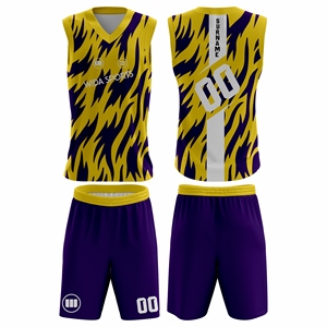 Fabricant d'uniformes de basketball respirants, ensemble de maillots et shorts personnalisés, séchage rapide, maille en spandex/polyester, impression par sublimation, vêtements de sport - Product Image 1