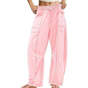 กางเกงจ็อกเกอร์คาร์โก้ผู้หญิงแบบสั่งทำพิเศษ กางเกงวอร์มทรงหลวม เอวสูง พิมพ์ลาย ปักลาย รับผลิตแบบ OEM ODM - Product Image 1