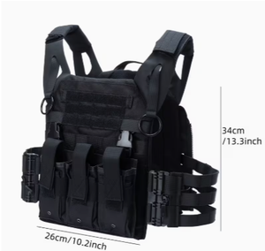 TRIBON SPORTS TS-<b>TV</b>-004 Tactical Vest Nylon Softback Utility Pockets Zipper Closure Detachable Shoulder Strap Hunting Backpack - Product Image 4