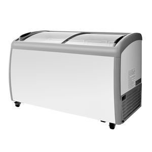 Congelatore verticale mobile commerciale da 12,8 piedi cubi con temperatura regolabile da 19 a 3°F, vetrina espositiva per gelati con 4 cestelli in filo metallico, congelatore e frigorifero - Product Image 1