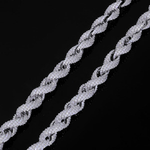 925 <b>Silver</b> Iced Out Link <b>Chain</b> Necklace Lab-Grown Certified Diamond Cuban Style Luxury Hip Hop Jewelry for <b>Men</b> Women - Product Image 4
