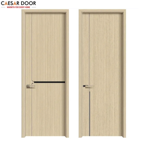 Porte intérieure moulurée 30*80 pouces en MDF, porte à panneau en bois de chêne blanc avec remplissage PVC, âme en bois massif, portes modernes intérieures - Product Image 1