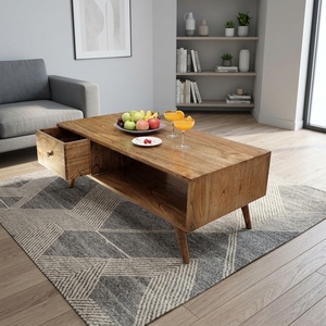Solid Wood Living Room Cabinets Mid Century Modern Storage Sideboard Buffet Credenza Having <b>Slide</b> Out Drawer Extension Media Box - Product Image 4
