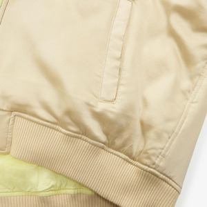 Men's Beige Bomber <b>Jacket</b> Solid Color Stand Collar Zipper Closure Casual Autumn Wear Regular Fit Polyester Material - Product Image 6