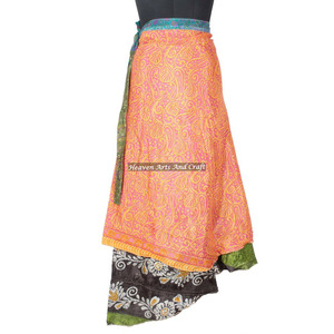 New Indian Printed Silk Sari Magic <b>Wrap</b> <b>Skirts</b> Magic 38" Sarong Pareo Custom Latest Design Women Fashion Wear for Women - Product Image 6