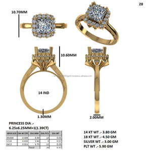 Yellow Gold Halo Diamond <b>Ring</b> <b>Cushion</b> Cut Engagement <b>Ring</b> Round Brilliant <b>Wedding</b> Jewelry - Product Image 5