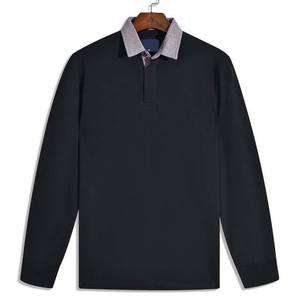 เสื้อรักบี้แขนยาวสั่งทำโลโก้ของคุณเอง ผ้าฝ้าย 100% ลายเรียบ แห้งเร็ว ใส่ได้ทั้งชายและหญิง เสื้อโปโลรักบี้ - Product Image 1