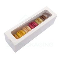 Macarons recyclables gâteau crêpe biscuit brownie boîte d'emballage diviseur de qualité alimentaire bonbon sucré Dessert curseur papier mat stratification