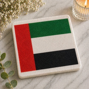 Hot selling France flag <b>marble</b> coaster premium <b>square</b> stone <b>table</b> decor gift item modern stylish export quality design new looks - Product Image 6