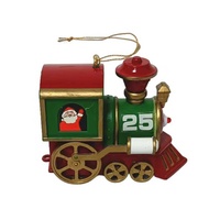 Figura Decorativa Navideña de Locomotora Santa Clásica Tradicional de Alta Calidad, Pintada en Color Plástico CK425, Adorno Colgante para Interiores