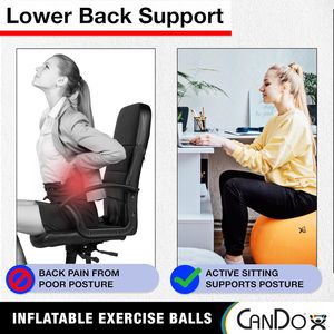 Palla da ginnastica gonfiabile in vinile PVC antiscivolo blu da 12 pollici con capacità di carico di 300 libbre - Product Image 2