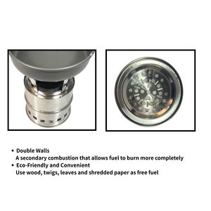 Portable Stainless Steel Wood Burning Camping Stove Lightweight Folding <b>Backpacking</b> Stove - Product Image 4