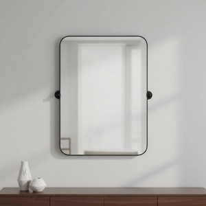 Mango Wood Rectangle Mirror Industrial Metal Angle Frame Wholesale - Product Image 3