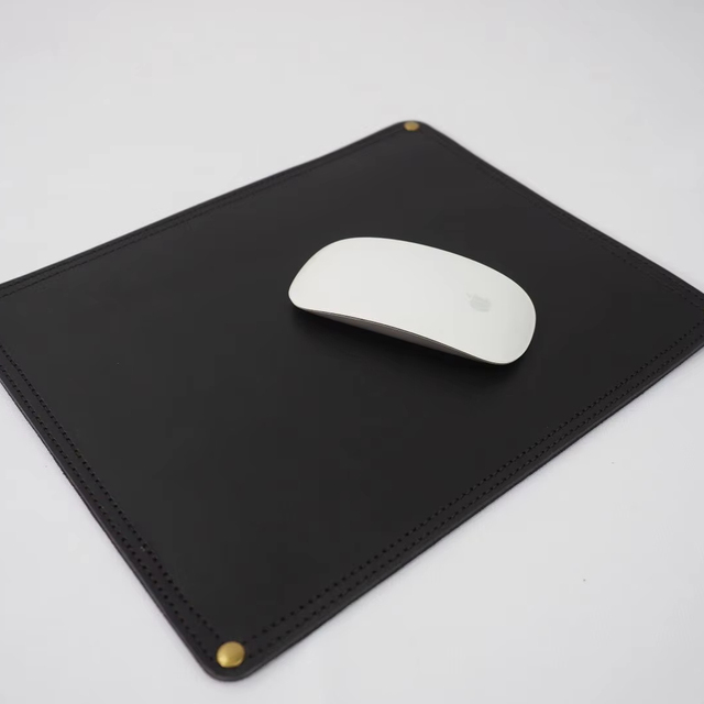 Luxury Genuine Leather Mouse Pad Executive Desk Mat Custom Logo Cowhide Leather Mousepad Case for Corporate Gift LMP-0021