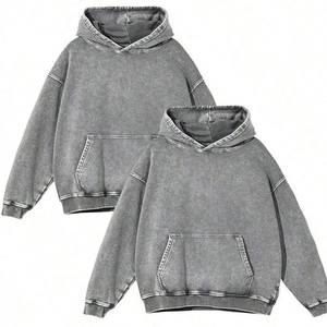 เสื้อสเวตเชิ้ตมีฮู้ดผู้ชายทรงโอเวอร์ไซส์สีพื้นลำลองถักนิตติ้งแขนยาวดีไซน์กระเป๋าใส่ของเหมาะสำหรับใส่ในฤดูใบไม้ร่วง - Product Image 4