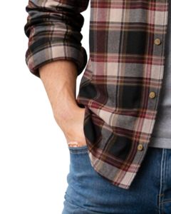 Chemise décontractée à carreaux marron et noir personnalisée pour homme, coupe ajustée, manches longues, boutonnée, en coton, élégante, qualité supérieure, vêtement tendance - Product Image 3