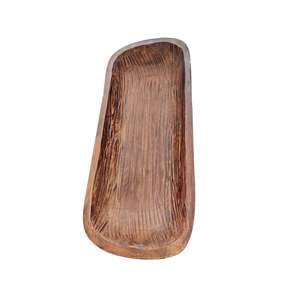 Porte-bougie rectangulaire fait main en bois de couleur charbon de bois, style rustique et campagnard, rempli de cire, centre de table pour la décoration intérieure - Product Image 1