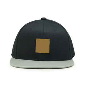 Custom Logo 6 Panel Baseball Cap | Premium Leather Patch Snapback Hat | Sporty Custom Fabric Wholesale Flat Brim <b>Hip</b> Hop Caps - Product Image 2