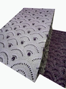 Elegant Purple Handmade Tulle Lace Fabric with Pearl <b>Sequins</b> Embroidery Solid Pattern for Dress Making 5 Yards From Maharashtra - Product Image 2