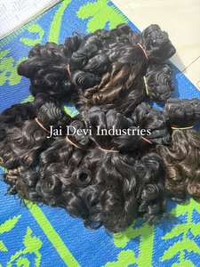 Extensiones de Cabello Remy Indio de Alta Calidad, Rizadas y Voluminosas, 100 Gramos, para Coser a Máquina, Doble Trama, Rizado Natural, Sensación Cómoda, Brillo - Product Image 3