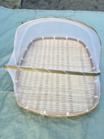 Lot de 2 couvercles en filet pour plateaux de service alimentaire en bambou faits main du Vietnam, écologiques, pour la protection des aliments lors de pique-niques en extérieur et contre les insectes
