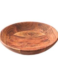 Grand bols à fruits en bois sculpté et plat de service Pendaison de crémaillère Hôtel Restaurants Cadeau bol décoratif en acacia pour le camping - Product Image 4