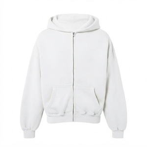 Sweat-shirts à capuche décontractés en gros pour hommes en coton French Terry et polaire, sweats à capuche noirs de haute qualité avec fermeture éclair - Product Image 2