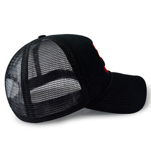 Wholesale Custom Ripped Trucker Cap 5 Panel Mesh Snapback <b>Hat</b> Structured Mid Profile Curved Brim Adjustable Spring/<b>Summer</b> - Product Image 3