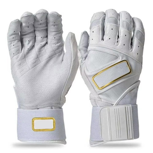 Leather Batting Glove Pair Breathable Knit Wrist Closure Wrist Support Professional Training Unisex Adult Baseball Teams Wear - Product Image 2