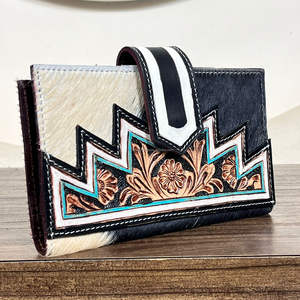 Nueva Cartera de Cuero Genuino con Diseño de Tormenta, Estilo Clutch, Organizador de Tarjetas Elegante, Perfecta para Unisex - Product Image 4