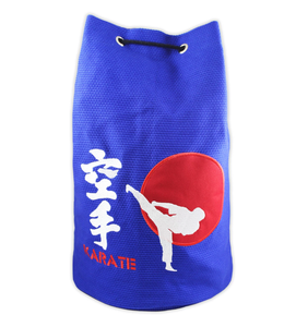 Bolsa con Cordón para Karate, Negra con Círculo Rojo y Diseño de Silueta Blanca, Tejido de Perlas de Algodón, 50-70L - Product Image 2