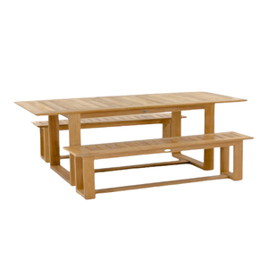 Modern Extendable Teak Wood Dining <b>Table</b> <b>Bench</b> Set for Home Garden Restaurant Hotel Use Furniture For SALE - Product Image 1