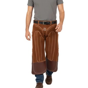 Protège-jambes de fermeur en cuir véritable personnalisables et réglables pour le sablage des sabots, équipement de protection professionnel pour fermeurs - Product Image 1