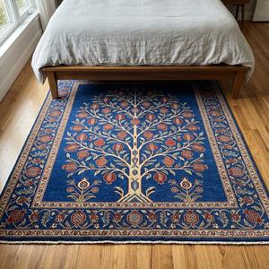 Alfombra de Lana de Lujo con Diseño de Árbol de la Vida, Hecha a Mano, con Diseño Floral Tradicional de Granada, Alfombra Decorativa para Sala de Estar - Product Image 2