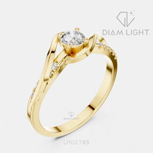 Bague élégante en diamant de laboratoire taille ronde 0,25 carat en or blanc 14 carats, certifiée IGI, couleur F+, clarté VS+, bijoux fins pour femme, cadeau - Product Image 6