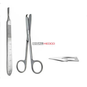 Tijeras de Sutura Quirúrgica de 4.5 Pulgadas con Mango de Bisturí y Hojas Quirúrgicas de Acero Inoxidable para Clínica y Botiquín de Primeros Auxilios - Product Image 2