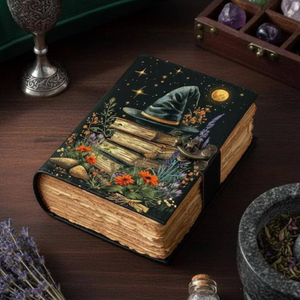 Diario de Cuero Estilo Grimoire, Hecho a Mano, Vintage, con Cierre, para Hechizos y Escritos Mágicos, Ideal para Regalo - Product Image 4