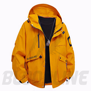 Men's Color Blocking <b>Waterproof</b> Breathable Windproof Puffer <b>Jacket</b> with Zipper Closure Casual Winter Regular Fit Polyester Shell - Product Image 6