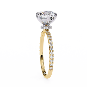 Anillo de Compromiso, Aniversario o Boda de Oro de 10k, 14k o 18k con Diamante Redondo de 2 Quilates con Engaste Pavé, Diseño de Diseñador de Moda, Certificado IGI - Product Image 4